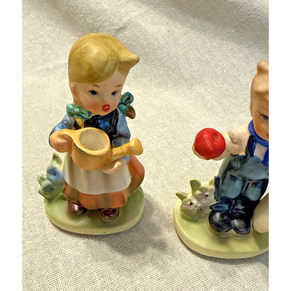 Set Vintage Napcoware Porcelain Boy & Girl Figurines C7364‎  Japan - Picture 3 of 11